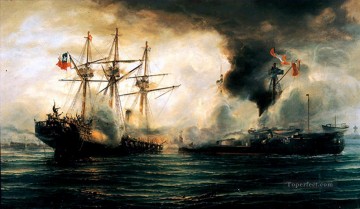 イキケ海戦でのエスメラルダ号の沈没 Oil Paintings